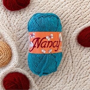 NWT Vintage Deep Turquoise Schaffhauser Wolle NANCY Cotton Blend Texture Yarn